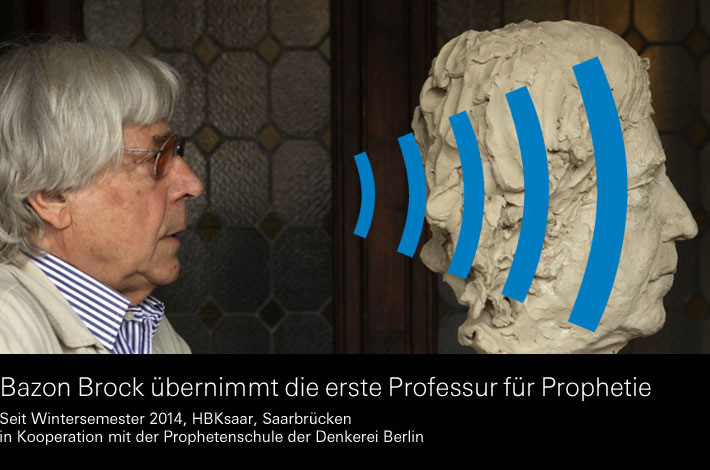 Prophetenschule: Bazon Brock übernimmt die erste Professur für Prophetie, Bild: an der HBKsaar, Saarbrücken.